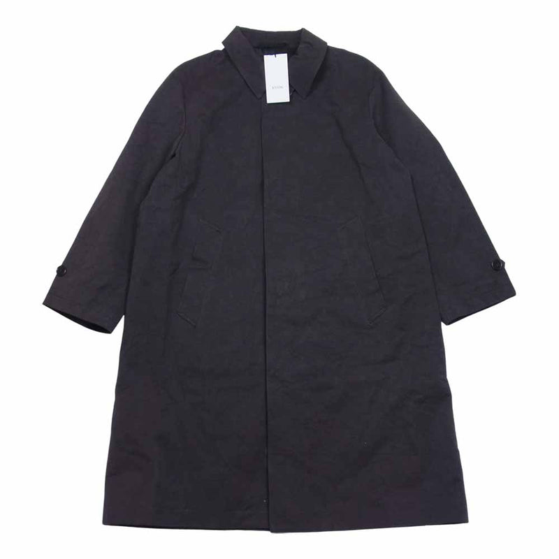 クオン 141CO030533 FANAGE BAL COLLAR COAT 襟裏朽木柄 GK加工 ステンカラー コート ダークブラウン系 S【新古品】【未使用】【中古】