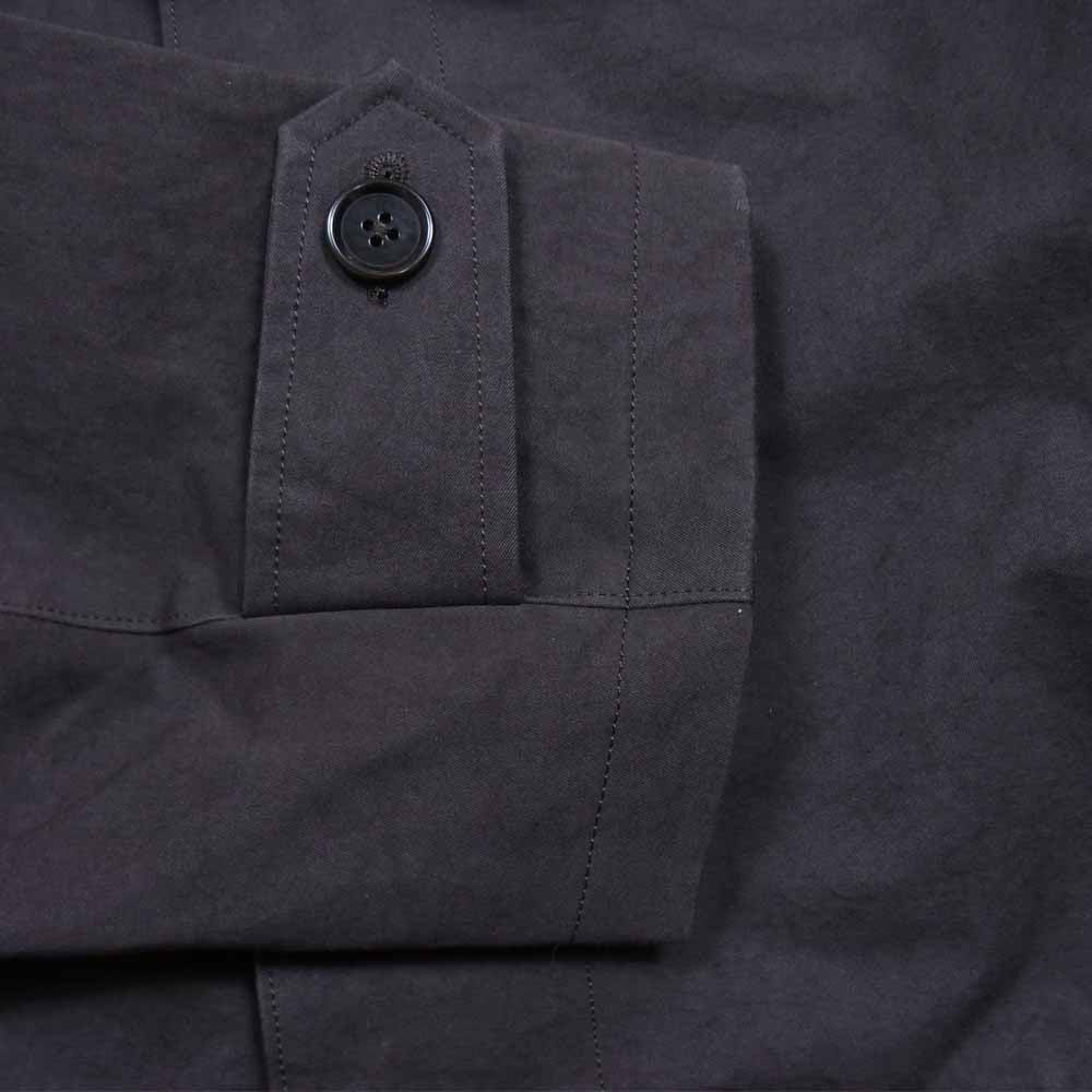 クオン 141CO030533 FANAGE BAL COLLAR COAT 襟裏朽木柄 GK加工 ステンカラー コート ダークブラウン系 S【新古品】【未使用】【中古】