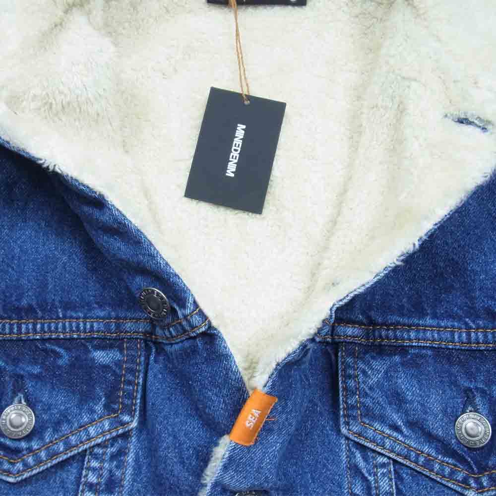 WIND AND SEA ウィンダンシー 20AW 20MND-WAS001-85-032 DENIM BOA GJKT MINEDENIM マインデニム デニム ボア ジャケット インディゴブルー系 3【新古品】【未使用】【中古】