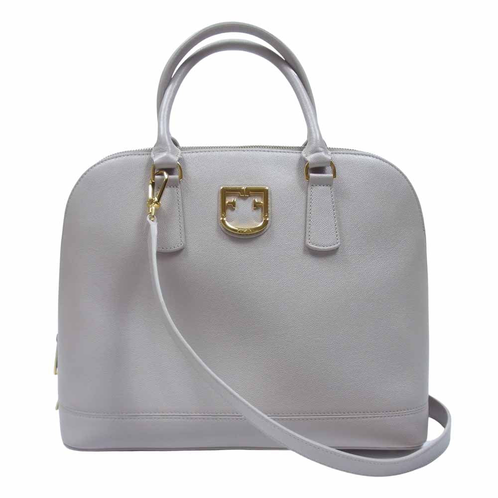 Furla フルラ ファンタスティカ ドームバッグ ハンド バッグ ベージュ系 M【美品】【中古】