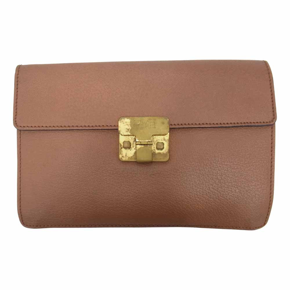 ヴァレクストラ  レザー クラッチ セカンド バッグ  ブラウン系【中古】