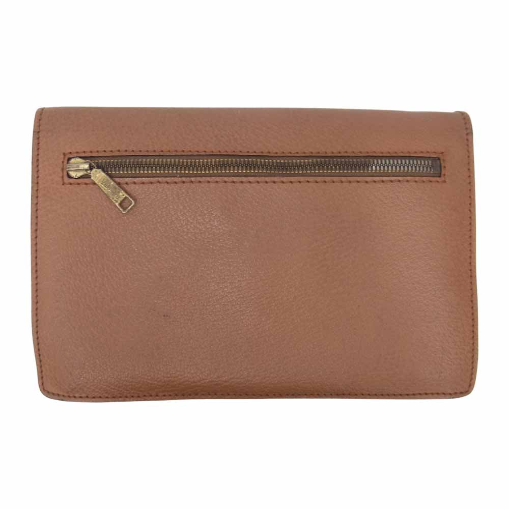 ヴァレクストラ  レザー クラッチ セカンド バッグ  ブラウン系【中古】