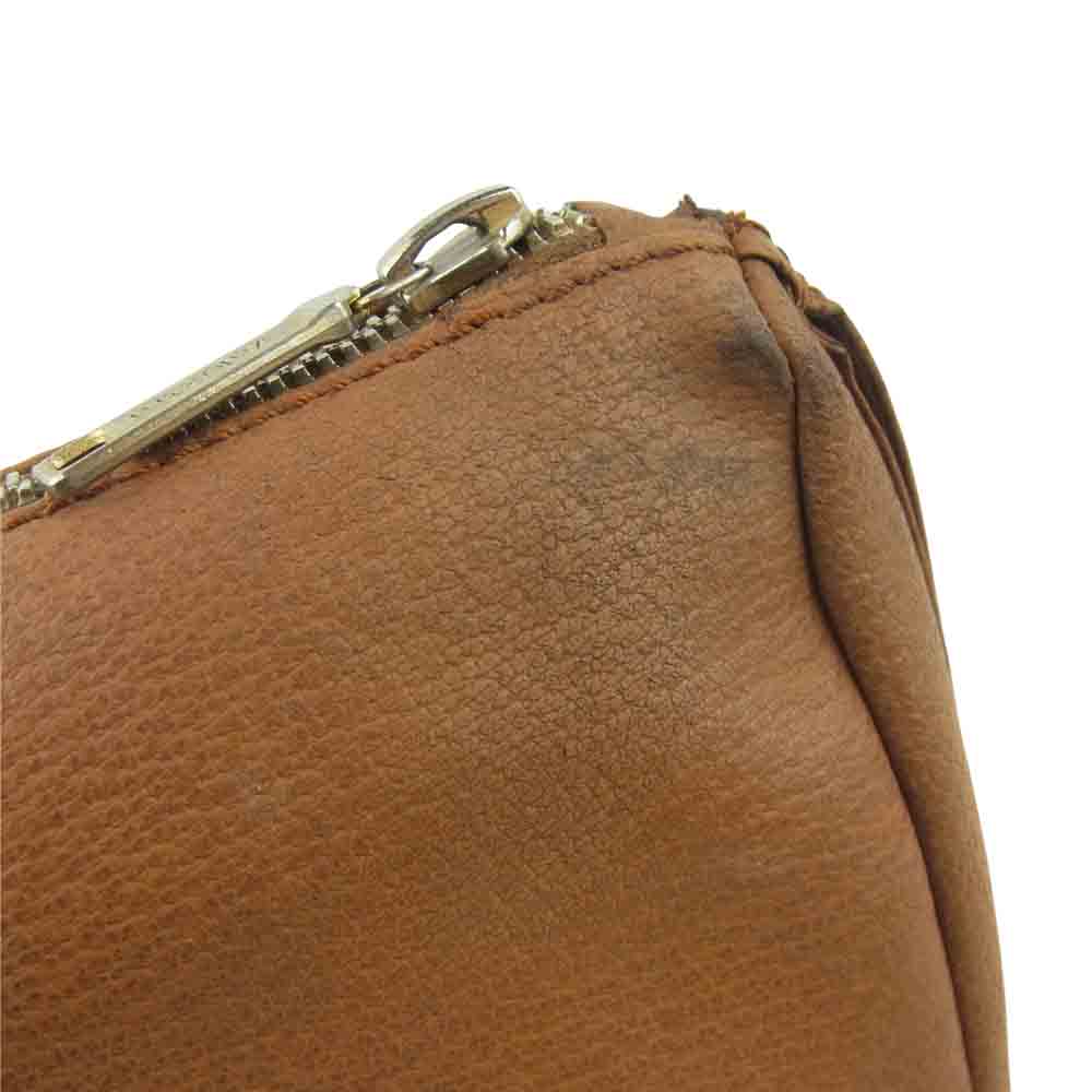 ヴァレクストラ ラウンドジップ レザー クラッチ セカンド バッグ ブラウン系【中古】