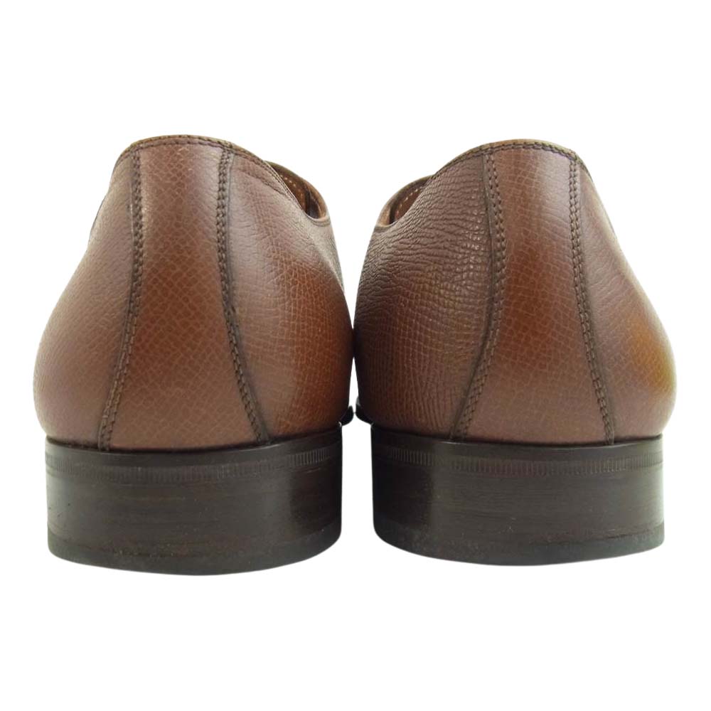 Salvatore Ferragamo サルヴァトーレフェラガモ モンク ストラップ レザー ビジネス シューズ ライトブラウン系 9　EE【中古】