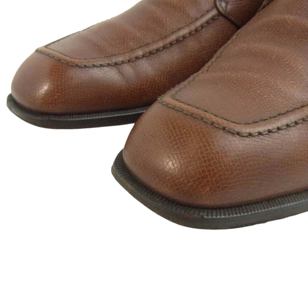 Salvatore Ferragamo サルヴァトーレフェラガモ モンク ストラップ レザー ビジネス シューズ ライトブラウン系 9　EE【中古】