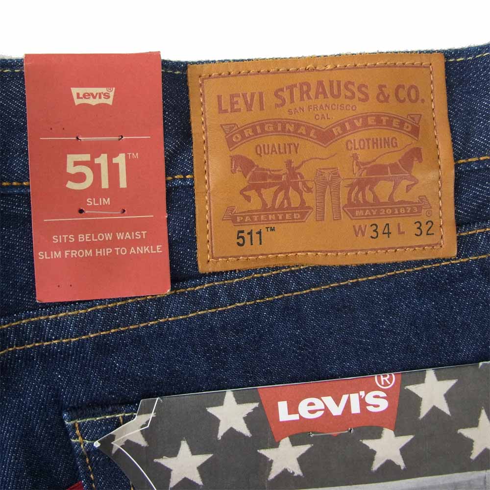 Levi's リーバイス 045112300 米国製 511 SLIM ホワイト オーク コーンミルズ 14oz デニム パンツ インディゴブルー系 34【新古品】【未使用】【中古】