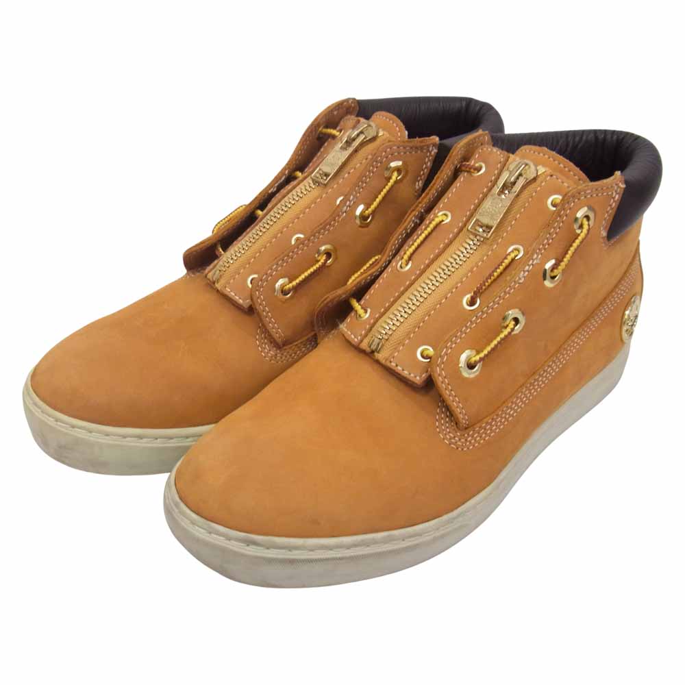 mastermind JAPAN マスターマインドジャパン × Timberland ティンバーランド 4 EYE SHORT BOOTS イエローヌバック フロントジップ ショートブーツ ブラウン系 8 1/2【中古】