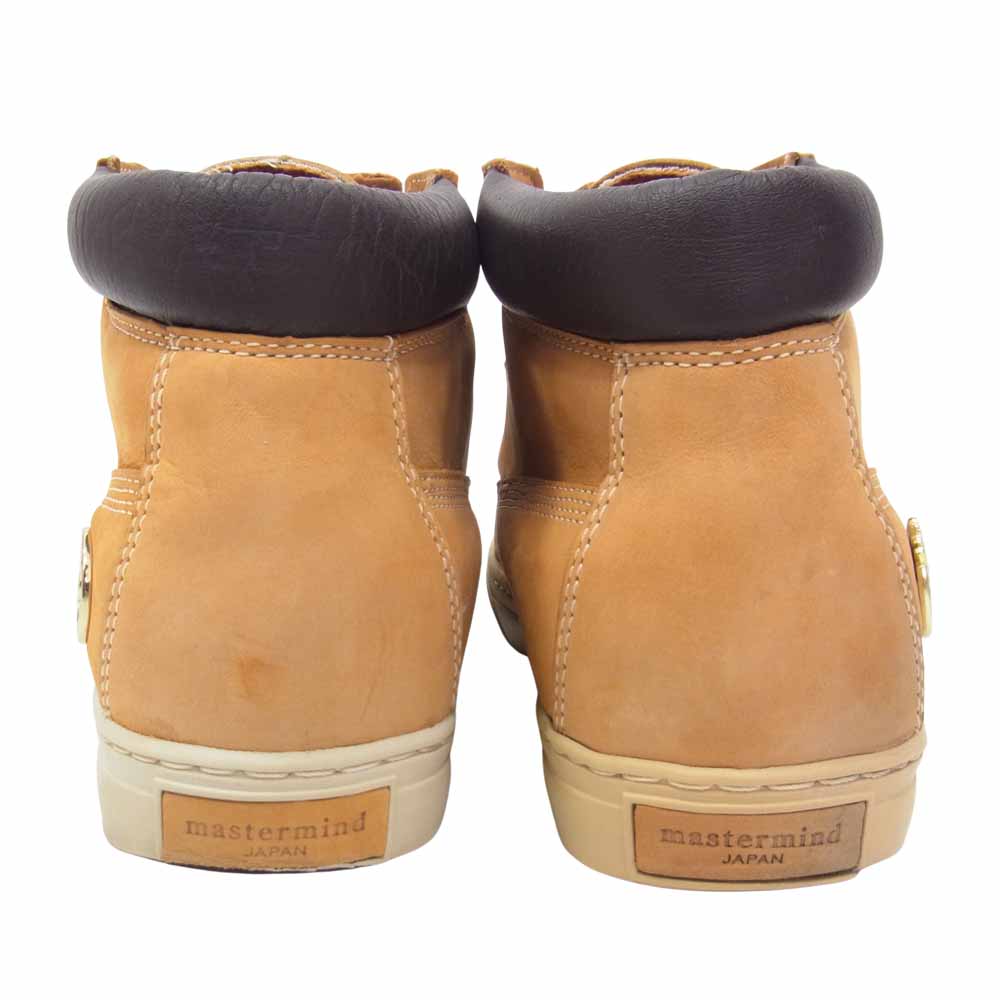 mastermind JAPAN マスターマインドジャパン × Timberland ティンバーランド 4 EYE SHORT BOOTS イエローヌバック フロントジップ ショートブーツ ブラウン系 8 1/2【中古】