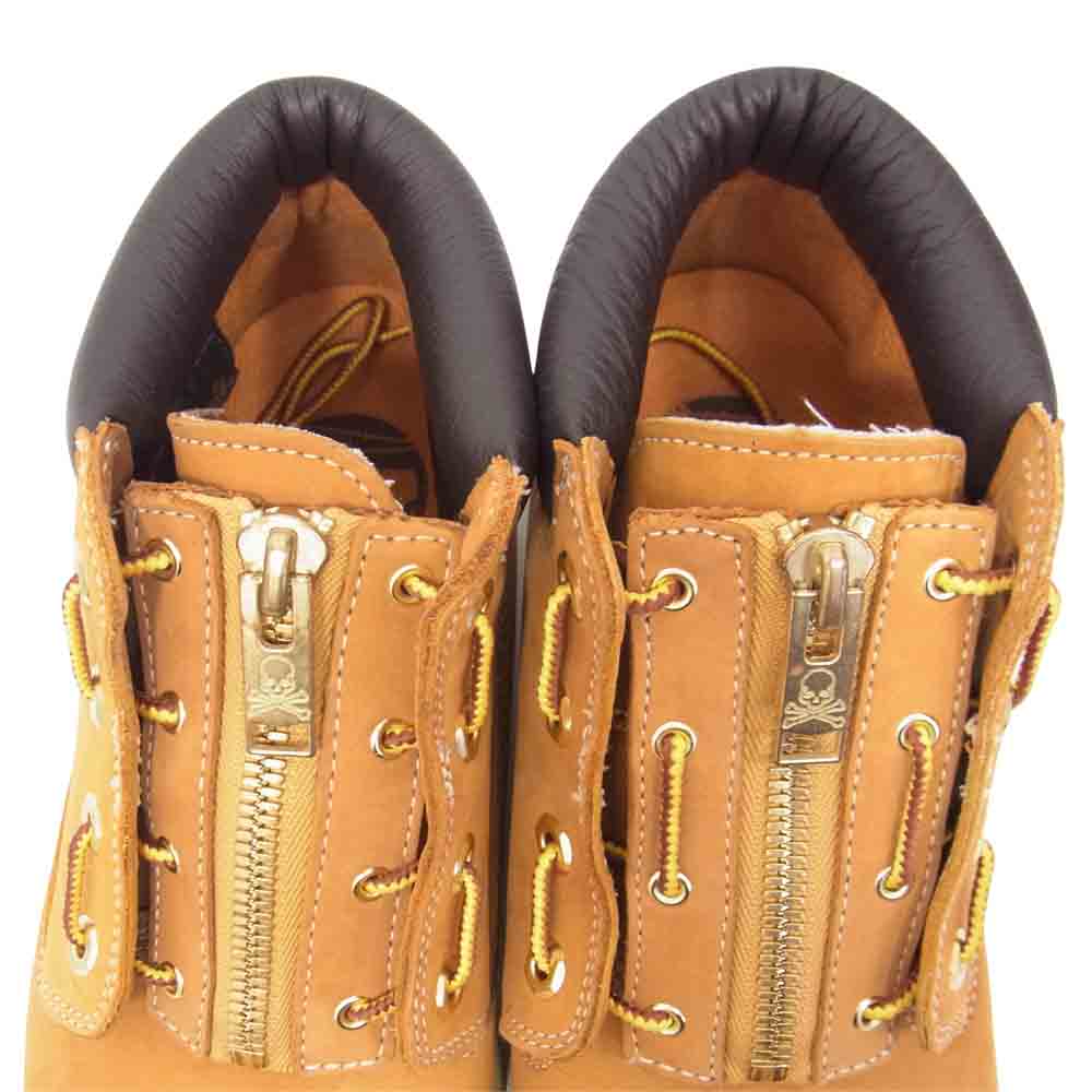 mastermind JAPAN マスターマインドジャパン × Timberland ティンバーランド 4 EYE SHORT BOOTS イエローヌバック フロントジップ ショートブーツ ブラウン系 8 1/2【中古】