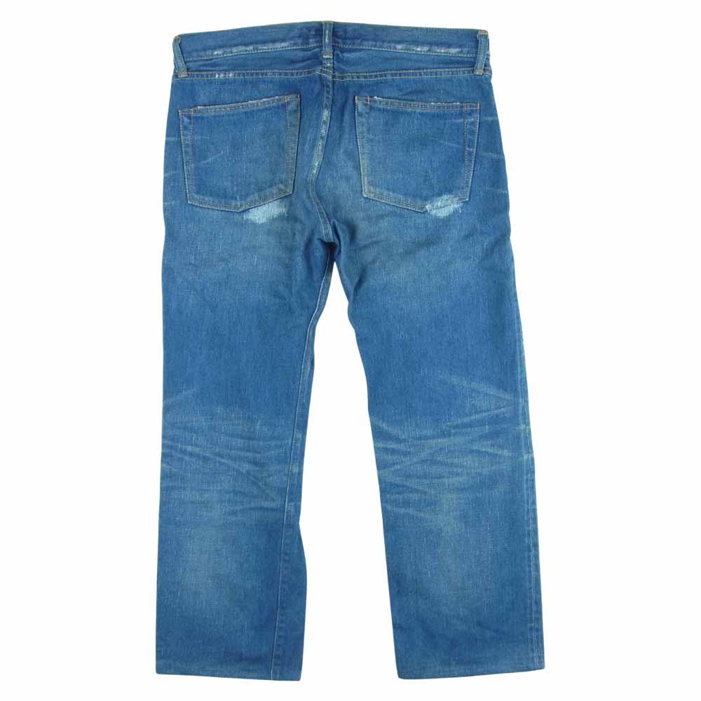REMI RELIEF レミレリーフ ダメージ＆リベア加工 デニム パンツ コットン 日本製 インディゴブルー系 XL【中古】
