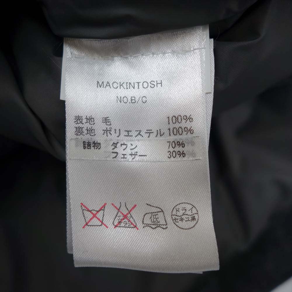 Mackintosh マッキントッシュ 国内正規品 LORO PIANA ロロピアーナ NO.B/C ウール ダウンコート  グレー系 40【美品】【中古】