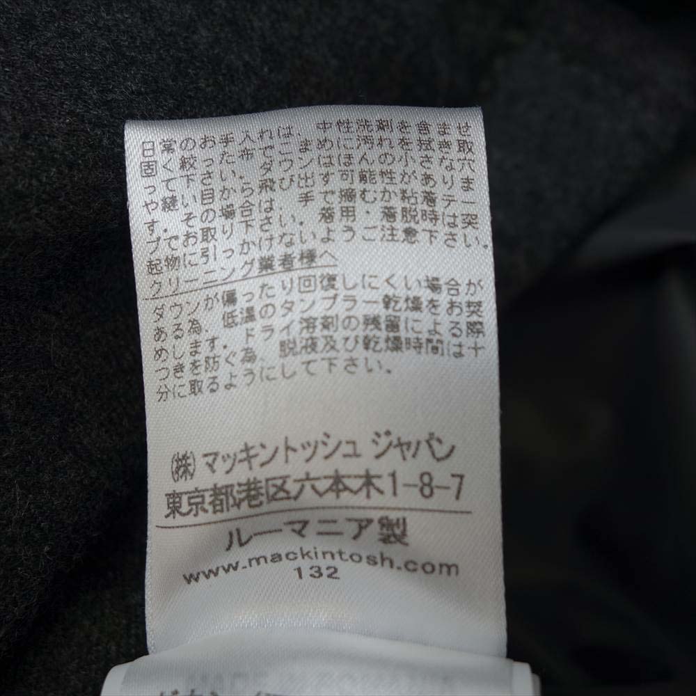 Mackintosh マッキントッシュ 国内正規品 LORO PIANA ロロピアーナ NO.B/C ウール ダウンコート  グレー系 40【美品】【中古】