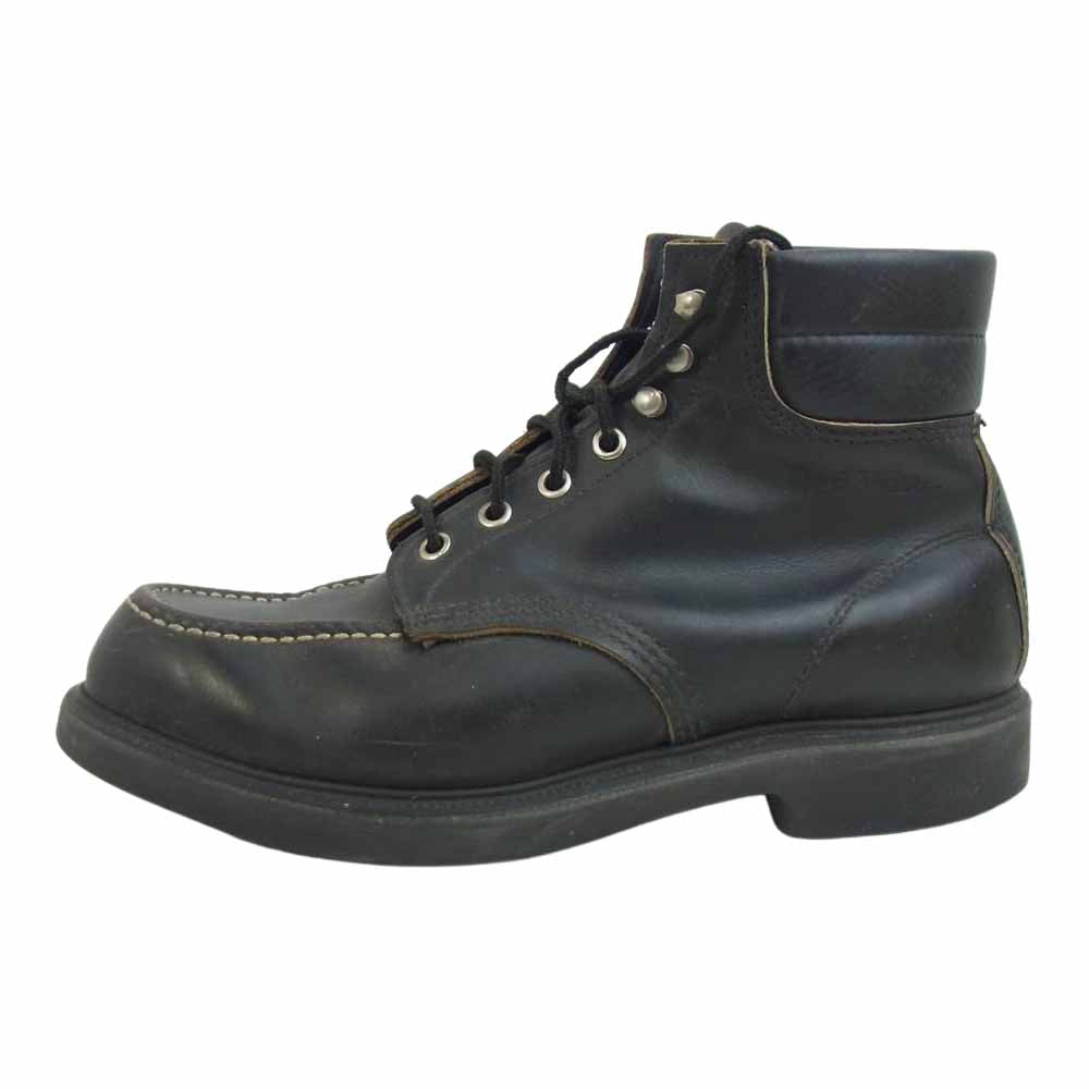 RED WING レッドウィング 8133 刺繍羽根タグ SUPER SOLE 6" MOC-TOE スーパーソール 6インチ モックトゥ ブーツ ブラック系 9 E【中古】
