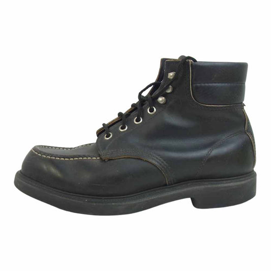 RED WING レッドウィング 8133 刺繍羽根タグ SUPER SOLE 6" MOC-TOE スーパーソール 6インチ モックトゥ ブーツ ブラック系 9 E【中古】