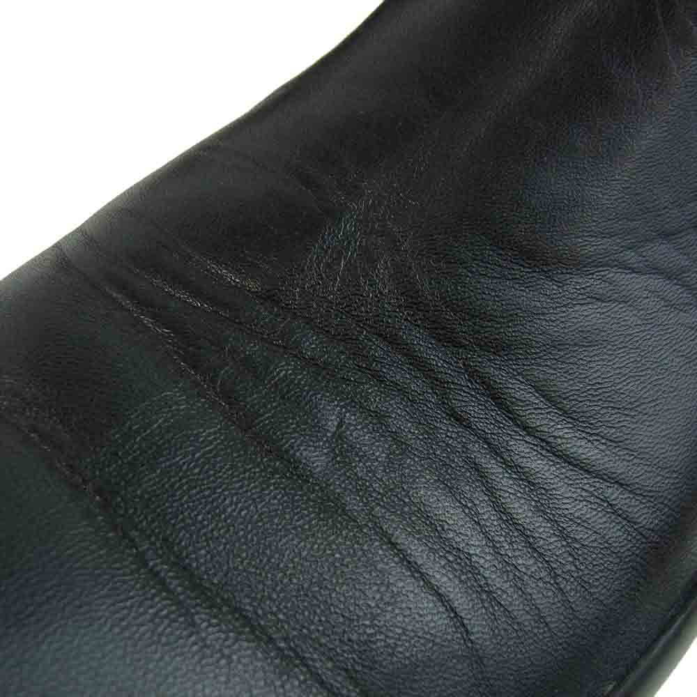 PRADA プラダ レザー 踵ベルクロ アンクル ブーツ シューズ ブラック系 10【中古】