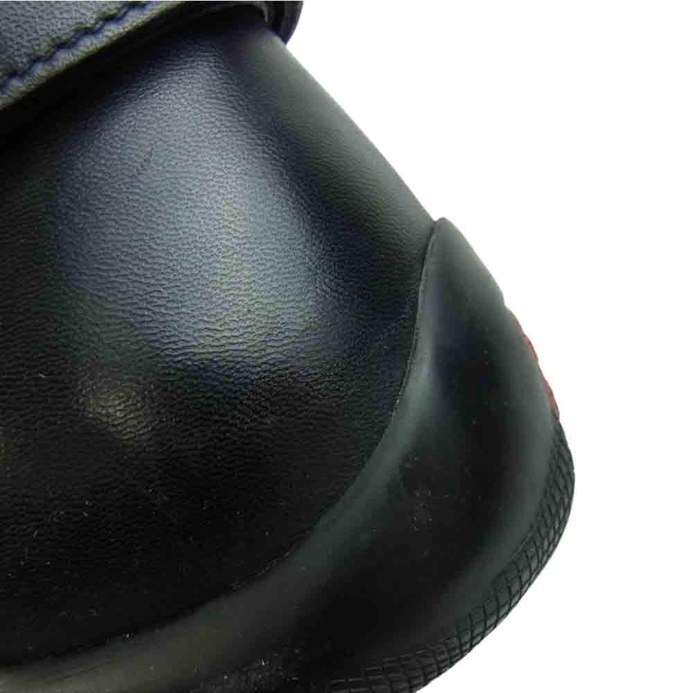 PRADA プラダ レザー 踵ベルクロ アンクル ブーツ シューズ ブラック系 10【中古】