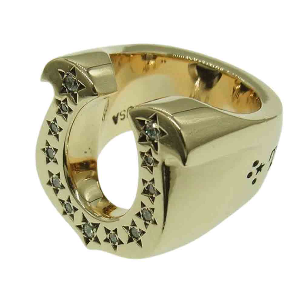 TENDERLOIN テンダーロイン 新品仕上げ済み T-H.S RING STONE 8K ダイヤ ホースシュー リング ゴールド系【極上美品】【中古】