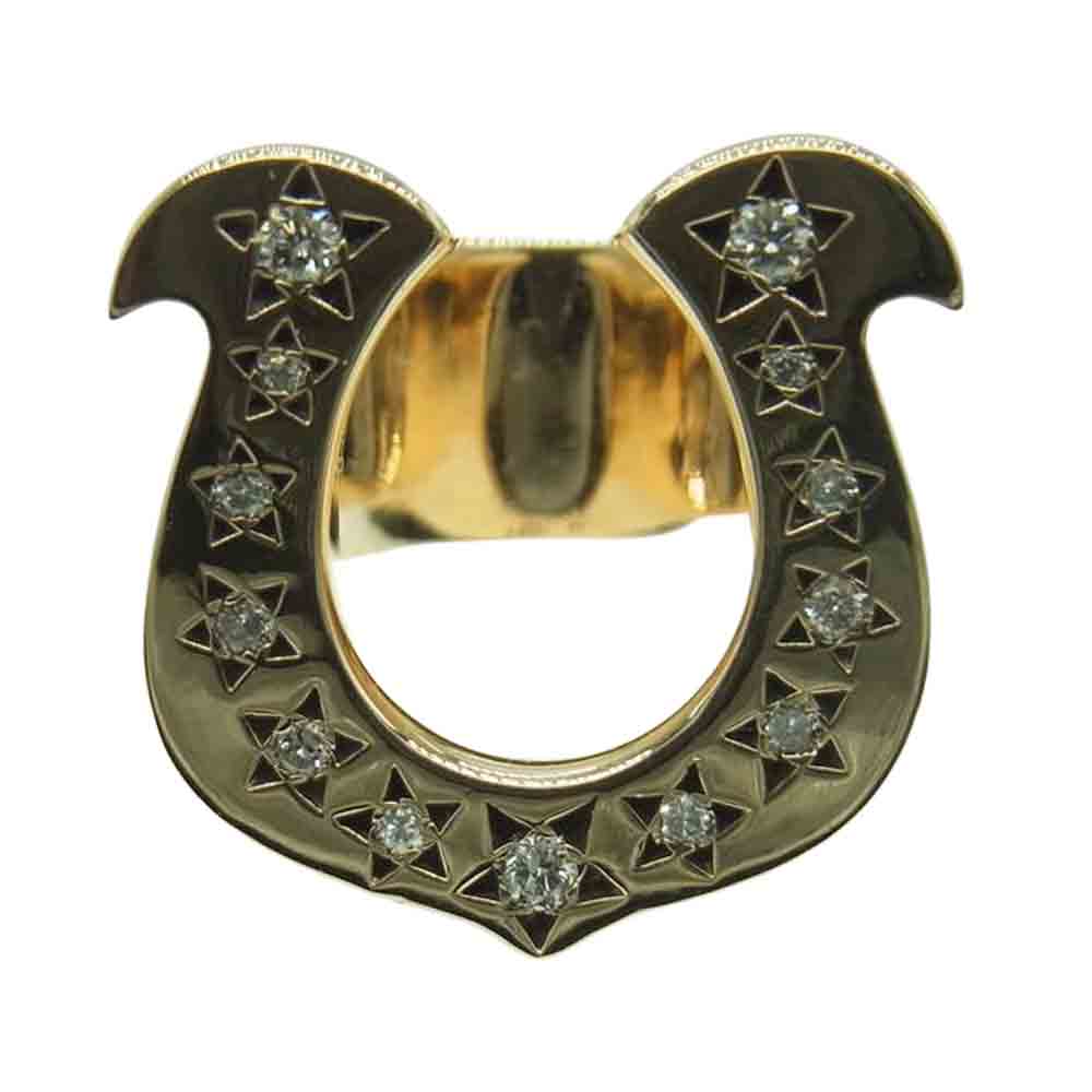 TENDERLOIN テンダーロイン 新品仕上げ済み T-H.S RING STONE 8K ダイヤ ホースシュー リング ゴールド系【極上美品】【中古】