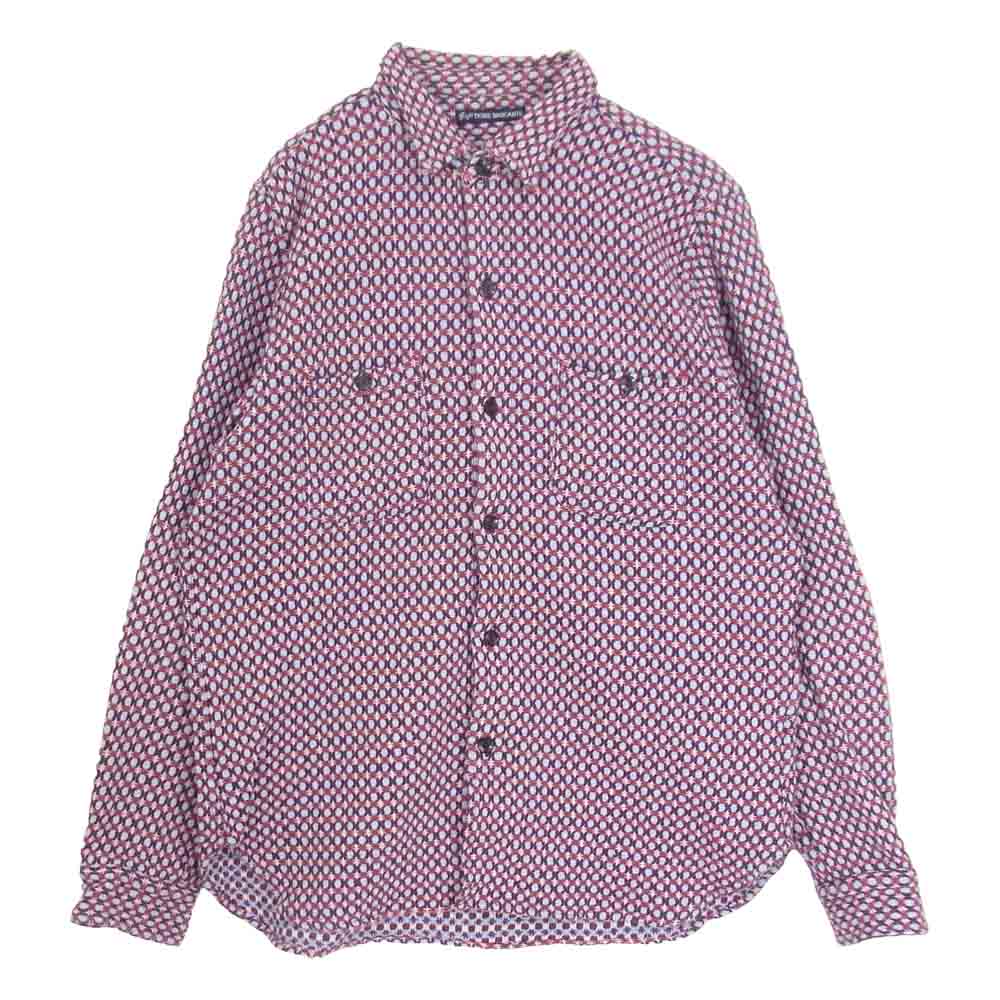 ティグルブロカンテ ツイード コットン シャツ  エンジ系 L【中古】