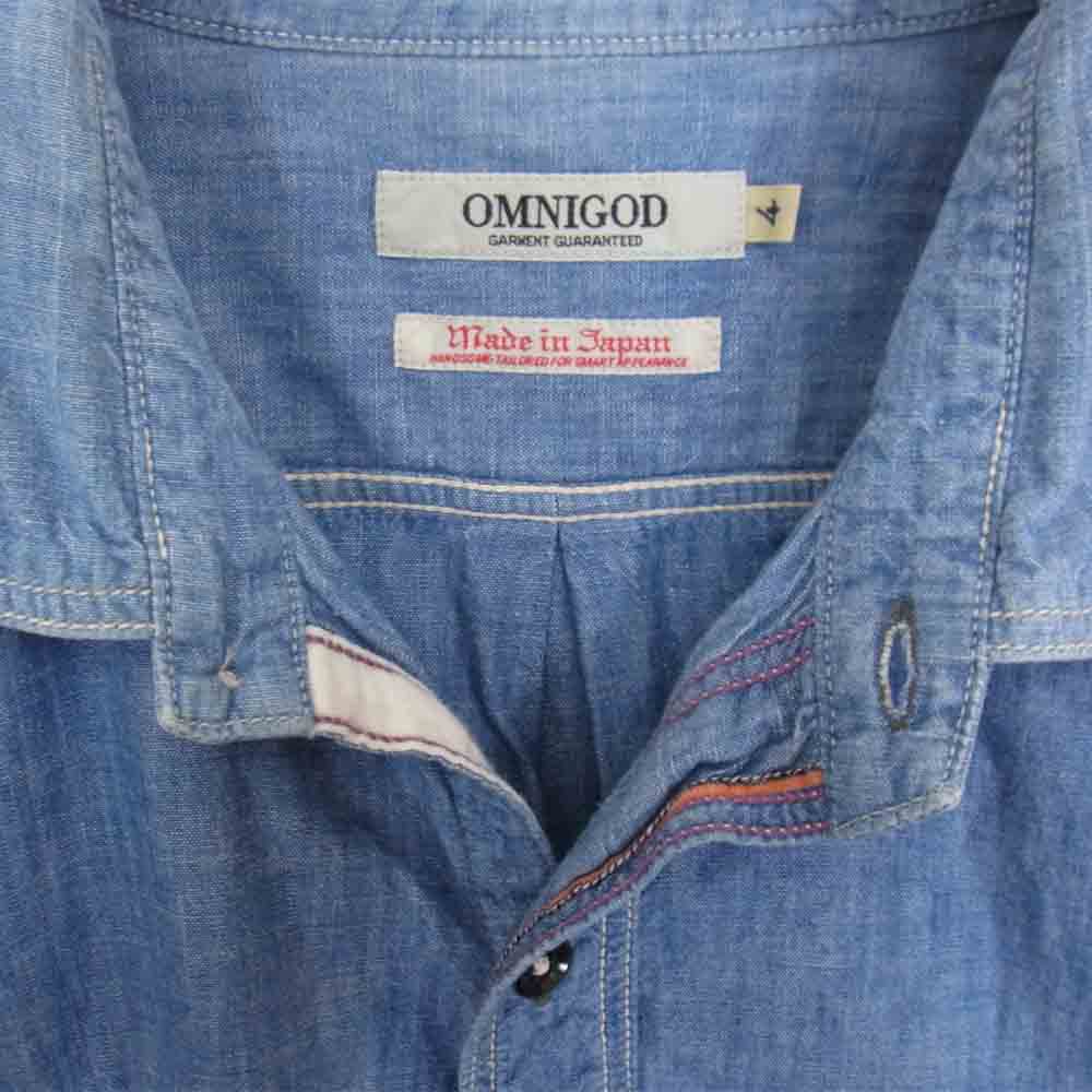 OMNIGOD オムニゴッド シャンブレー シャツ ブルー系 4【中古】