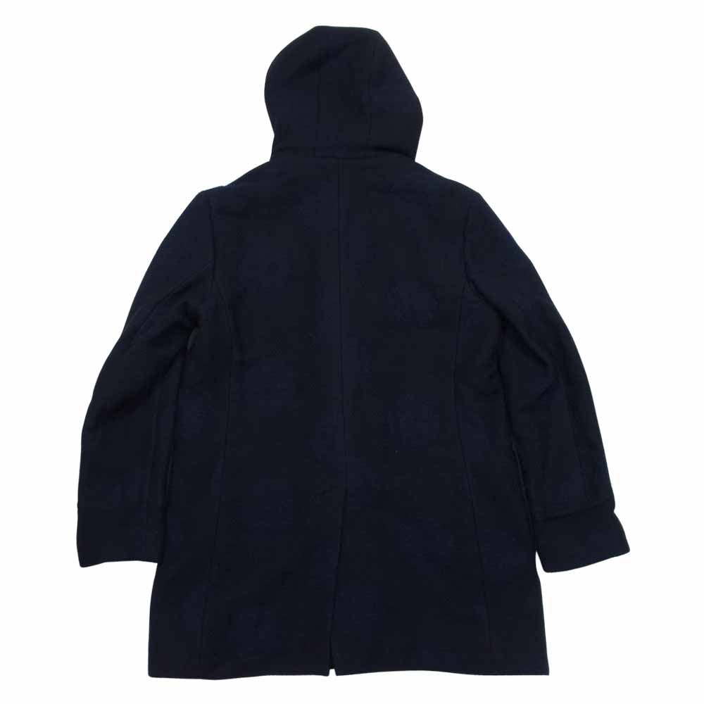 BLUE BLUE ブルーブルー ジャガード ウール 裏ボア ドット ダッフルコート ダークネイビー系 L【美品】【中古】
