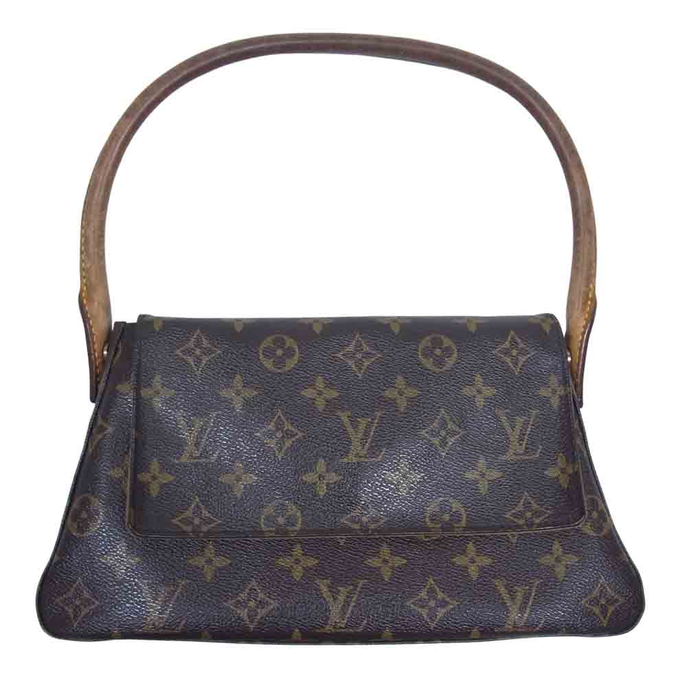 LOUIS VUITTON ルイ・ヴィトン M51147  モノグラム ミニ ルーピング バッグ ダークブラウン系【中古】