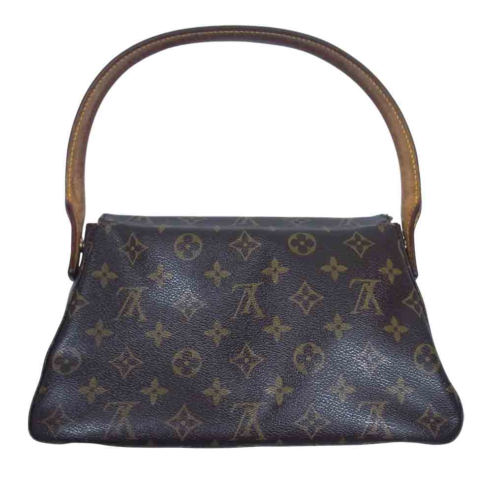 LOUIS VUITTON ルイ・ヴィトン M51147  モノグラム ミニ ルーピング バッグ ダークブラウン系【中古】