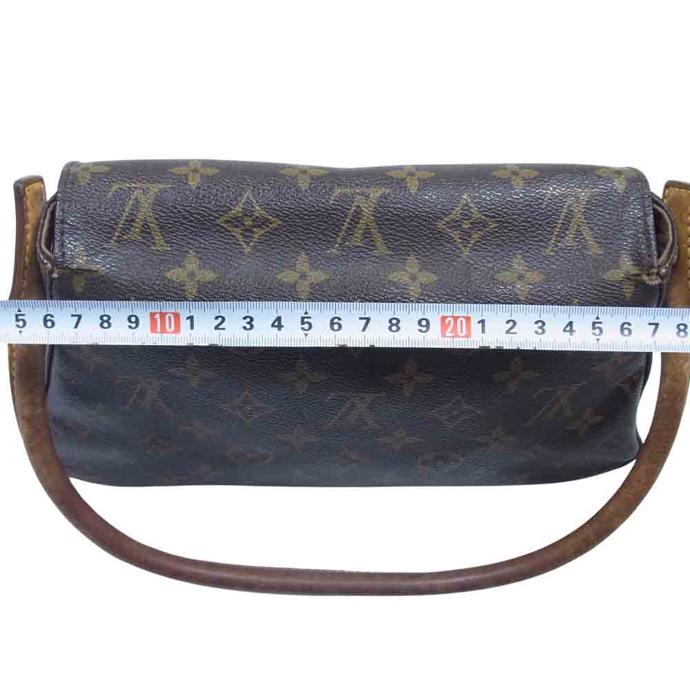 LOUIS VUITTON ルイ・ヴィトン M51147  モノグラム ミニ ルーピング バッグ ダークブラウン系【中古】