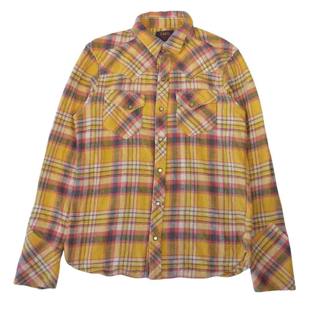 TMT ティーエムティー TSH-F1706 VINTAGE NEP CHECK SHIRTS ネップ チェック フランネル シャツ イエロー系 M【中古】