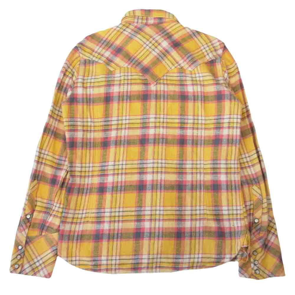 TMT ティーエムティー TSH-F1706 VINTAGE NEP CHECK SHIRTS ネップ チェック フランネル シャツ イエロー系 M【中古】