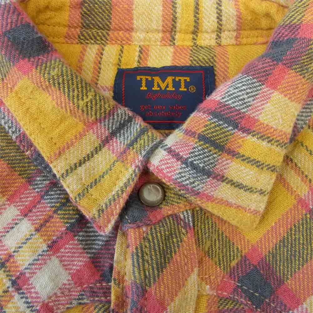 TMT ティーエムティー TSH-F1706 VINTAGE NEP CHECK SHIRTS ネップ チェック フランネル シャツ イエロー系 M【中古】