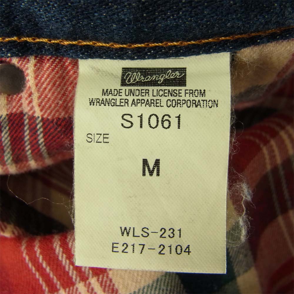 AKM エイケイエム Wrangler ラングラー S1061 ダメージ&リペア加工 裏地チェック バナナシルエット デニム パンツ インディゴブルー系 M【中古】