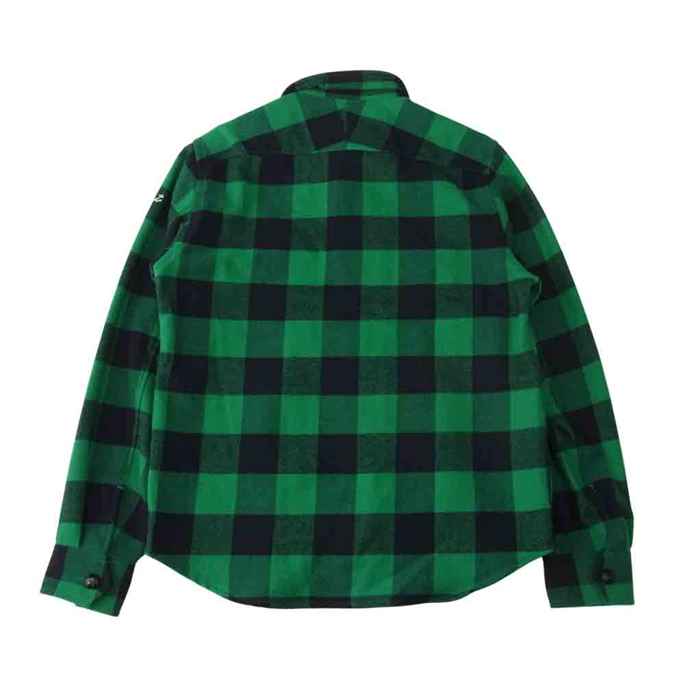 TMT ティーエムティー 18AW TSH-F1803 COTTON-WOOL BUFFALO CHECK SHIRTS コットン ウール バッファロー チェック シャツ ブラック系 グリーン系 M【極上美品】【中古】