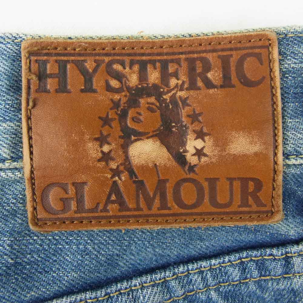 HYSTERIC GLAMOUR ヒステリックグラマー 0263AP14 REMAKE加工 ダメージ リペア スタッズ デニム パンツ インディゴブルー系 31【中古】