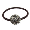 CHROME HEARTS クロムハーツ（原本無） クロスボールボタン ヘアゴム コンチョ シルバー系 ブラウン系【中古】