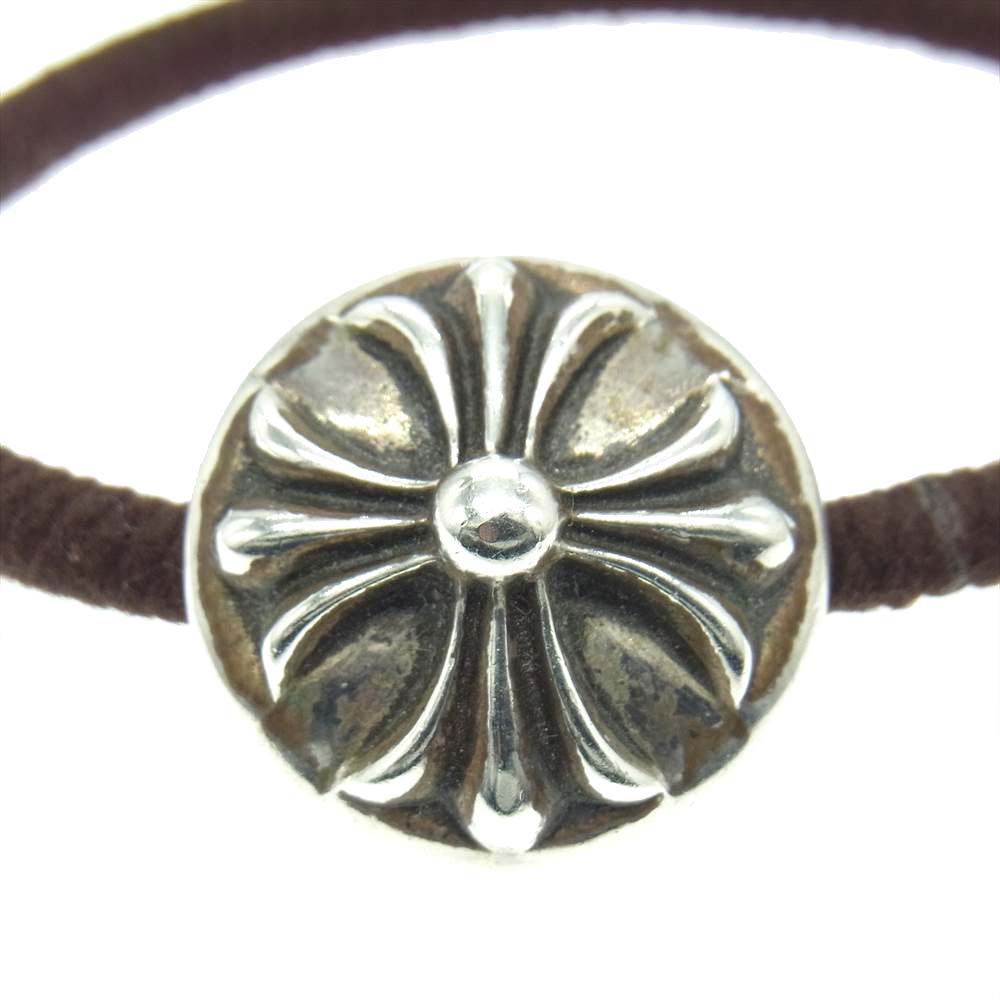 CHROME HEARTS クロムハーツ（原本無） クロスボールボタン ヘアゴム コンチョ シルバー系 ブラウン系【中古】