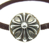 CHROME HEARTS クロムハーツ（原本無） クロスボールボタン ヘアゴム コンチョ シルバー系 ブラウン系【中古】