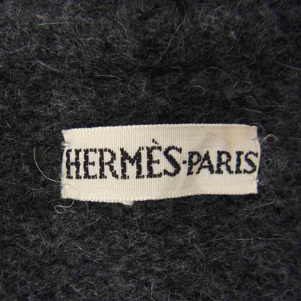 HERMES エルメス カシミヤ アルパカ混 ヴァルーズ ニット グレー系 L【美品】【中古】