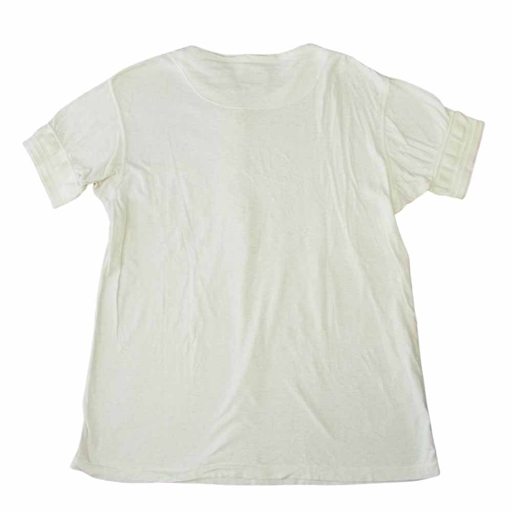 BLACK SIGN ブラックサイン ヘンリーネック 半袖 袖リブ Tシャツ ホワイト系 40【中古】
