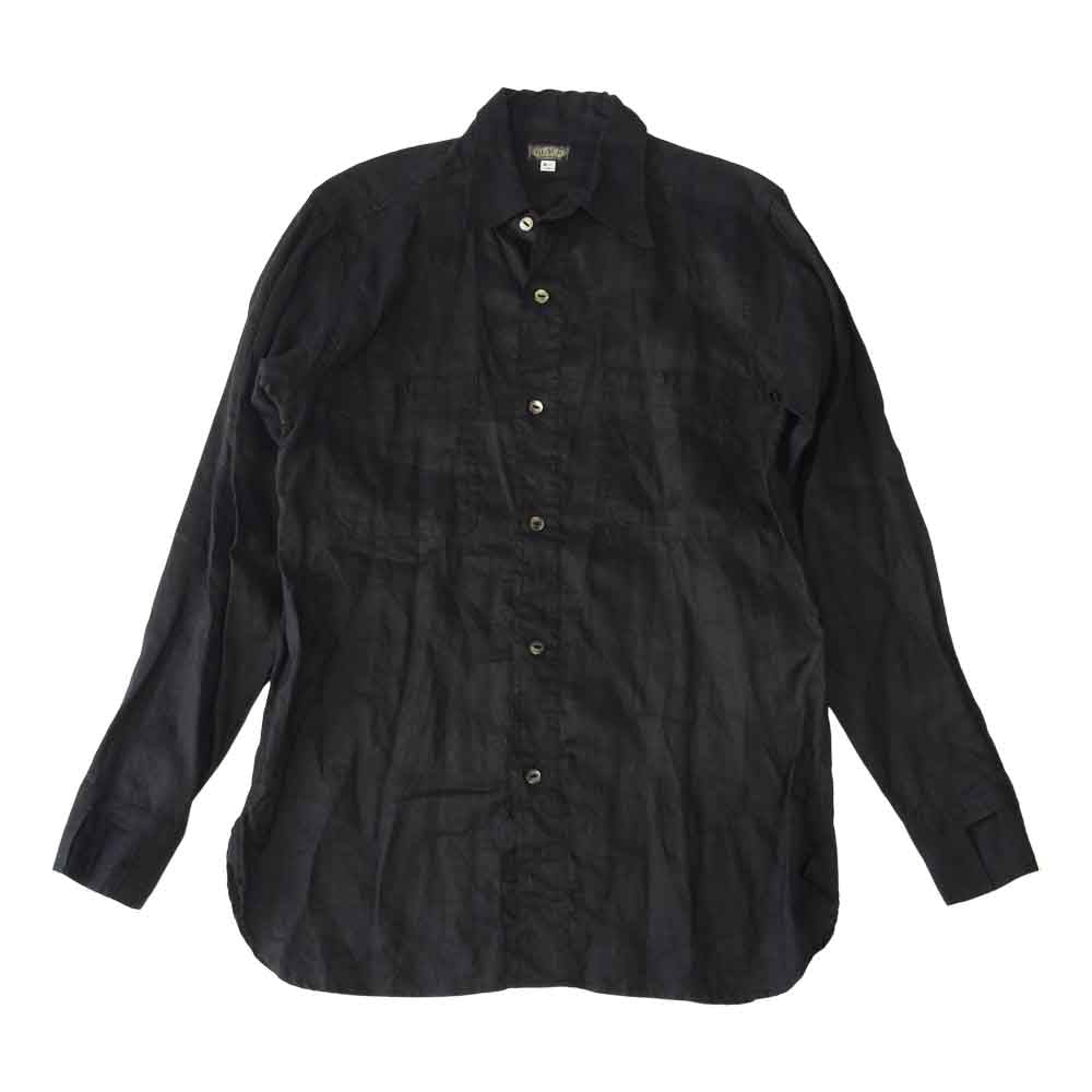 BLACK SIGN ブラックサイン FRENCH LINEN WATCH CUFFS SHIRT リネン シャツ ブラック系 38【中古】