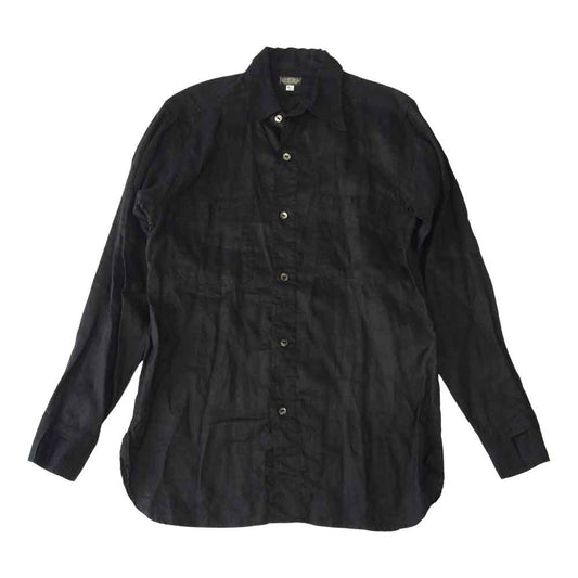 BLACK SIGN ブラックサイン FRENCH LINEN WATCH CUFFS SHIRT リネン シャツ ブラック系 38【中古】