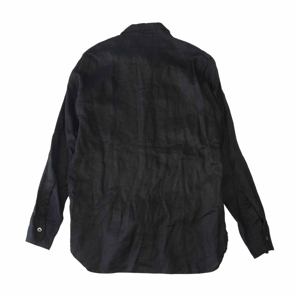 BLACK SIGN ブラックサイン FRENCH LINEN WATCH CUFFS SHIRT リネン シャツ ブラック系 38【中古】