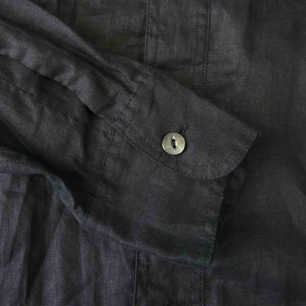 BLACK SIGN ブラックサイン FRENCH LINEN WATCH CUFFS SHIRT リネン シャツ ブラック系 38【中古】