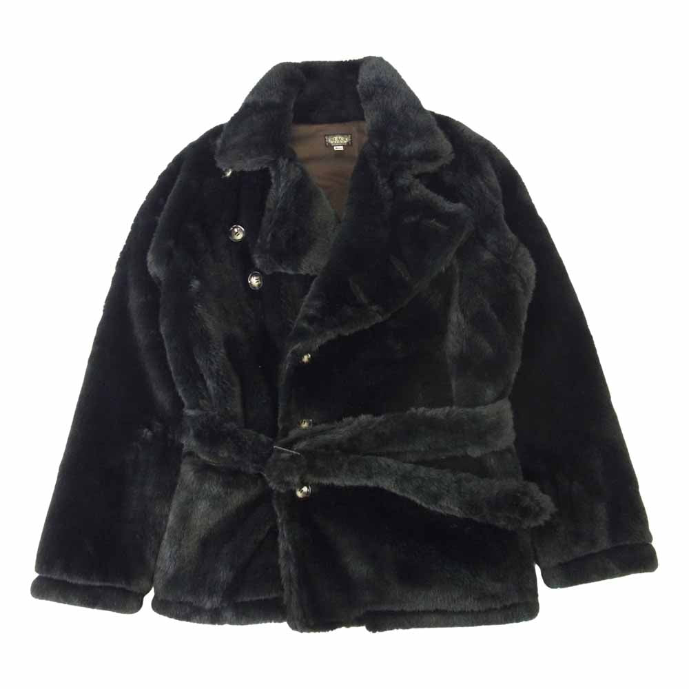 BLACK SIGN ブラックサイン 1930s Black Fur Jacket ブラックファー フェイクファー ジャケット ベルト付き ブラック系 40【中古】