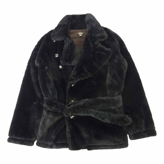 BLACK SIGN ブラックサイン 1930s Black Fur Jacket ブラックファー フェイクファー ジャケット ベルト付き ブラック系 40【中古】