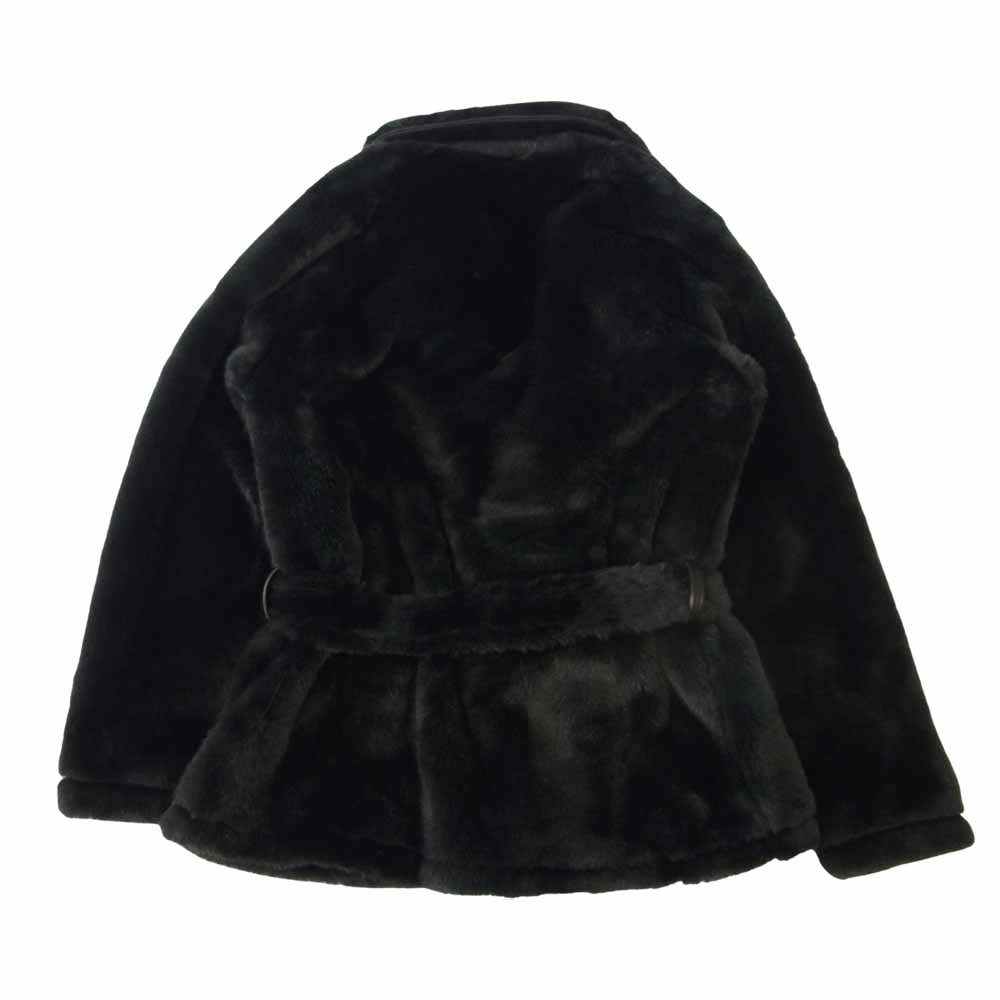 BLACK SIGN ブラックサイン 1930s Black Fur Jacket ブラックファー フェイクファー ジャケット ベルト付き ブラック系 40【中古】