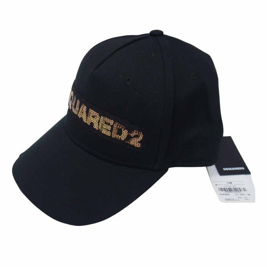 DSQUARED2 ディースクエアード BCM0119 国内正規品 スパンコールロゴ ベースボール キャップ ブラック系 UNI【新古品】【未使用】【中古】