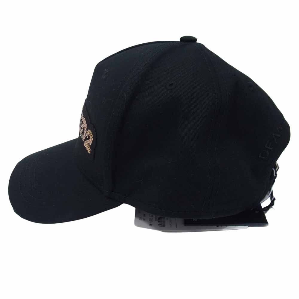 DSQUARED2 ディースクエアード BCM0119 国内正規品 スパンコールロゴ ベースボール キャップ ブラック系 UNI【新古品】【未使用】【中古】