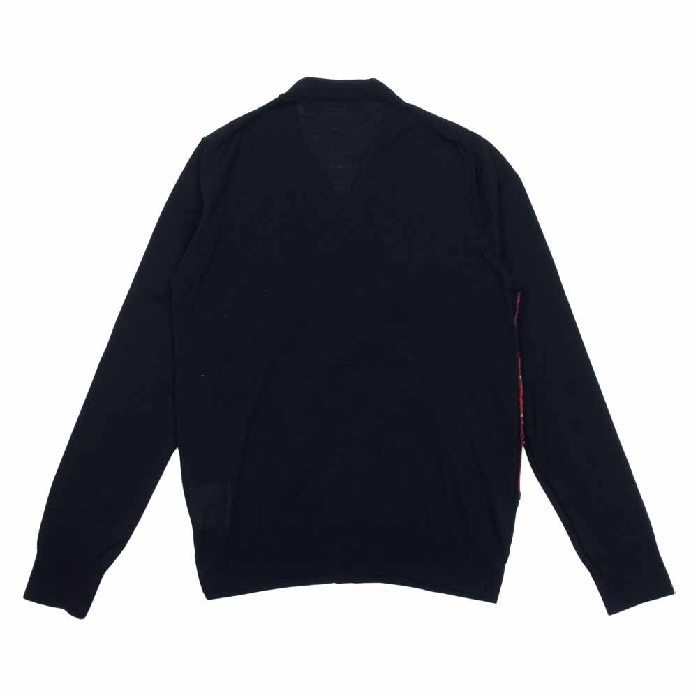 COMME des GARCONS コムデギャルソン HOMME PLUS PE-N002 AD2009 オムプリュス パッチワーク 切替 ウール チェック カーディガン ブラック系 M【中古】