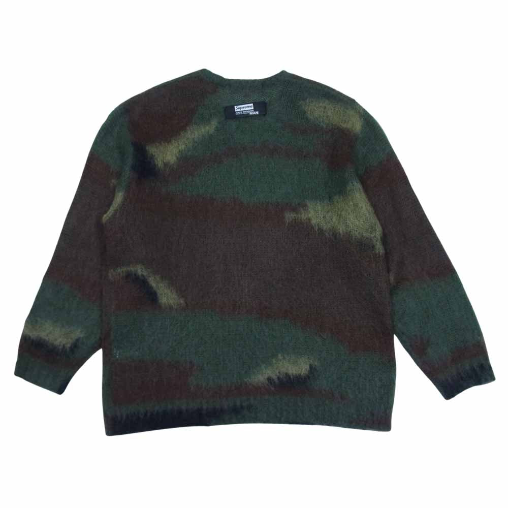 Supreme シュプリーム × JUNYA WATANABE COMME des GARCONS MAN 21AW Brushed Camo Sweater ジュンヤワタナベ コムデギャルソン モヘア混 カモ セーター ニット グリーン系 L【美品】【中古】